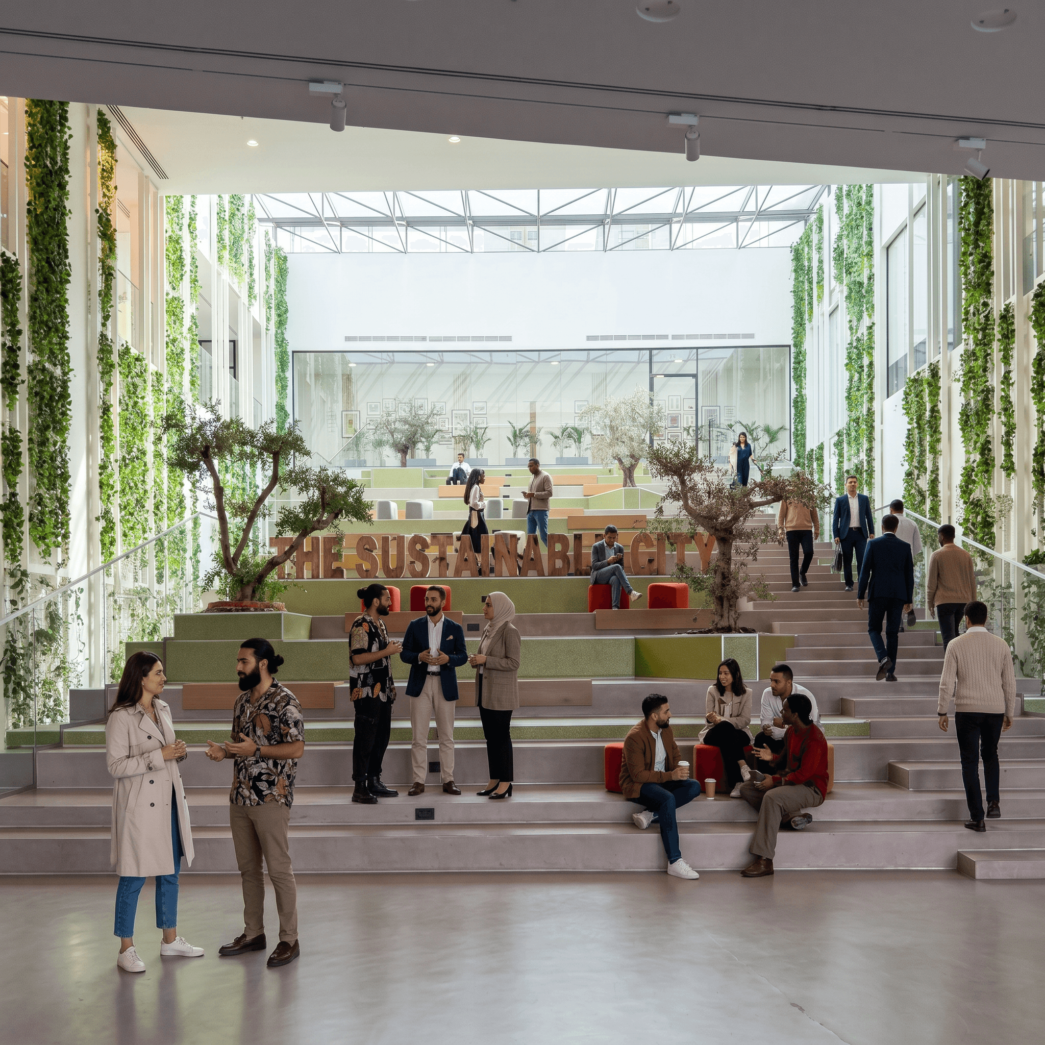 SEE Venues Social Steps — amphitheatre gathering zone for up to 120 guests